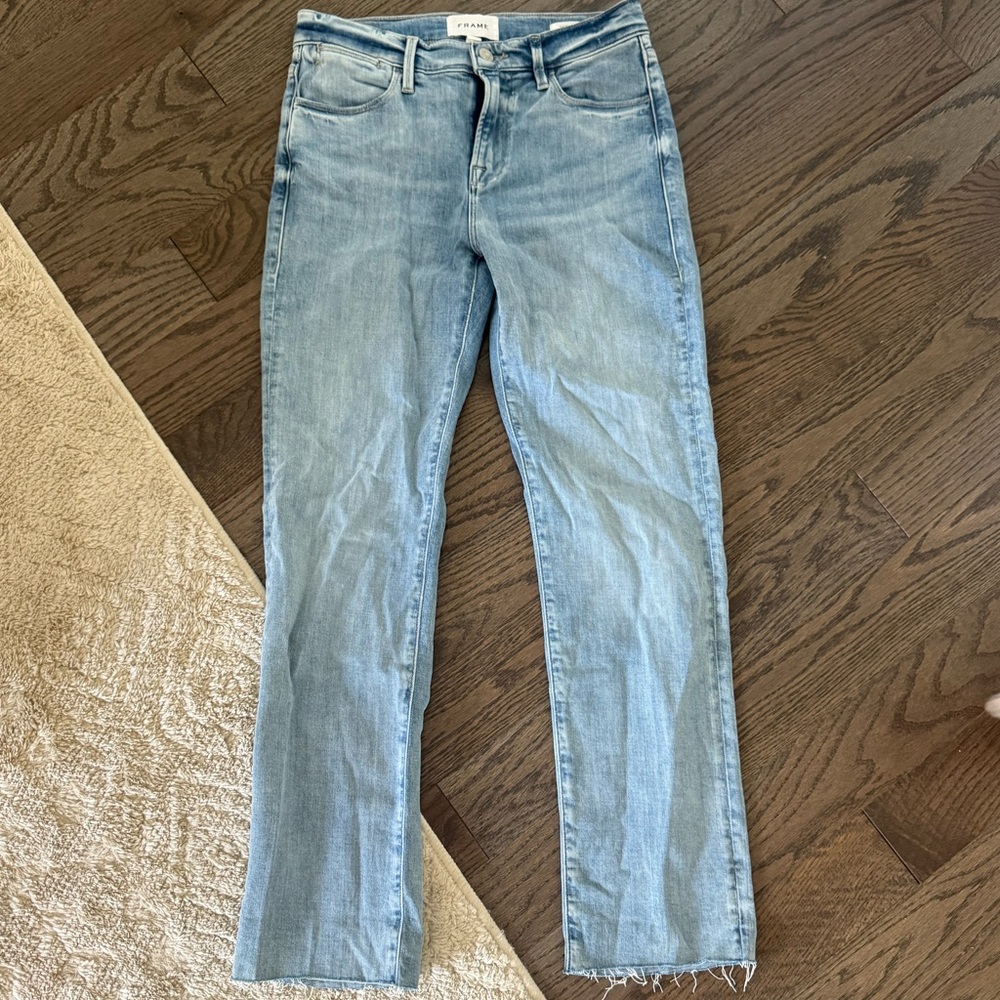 Frame Denim Light Blue Straight Leg Jeans. Le high straight jeans size 25